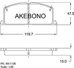 Akebono AN-113K - Kit de plaquettes de frein, frein à disque cwaw.fr