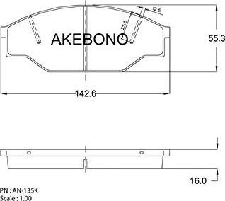 Akebono AN-135KE - Kit de plaquettes de frein, frein à disque cwaw.fr