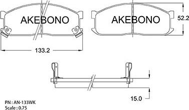 Akebono AN-133WKE - Kit de plaquettes de frein, frein à disque cwaw.fr