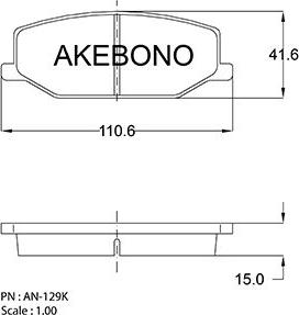 Akebono AN-129K - Kit de plaquettes de frein, frein à disque cwaw.fr