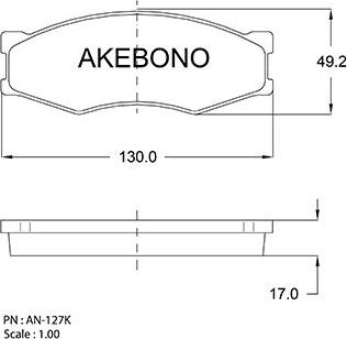 Akebono AN-127KE - Kit de plaquettes de frein, frein à disque cwaw.fr