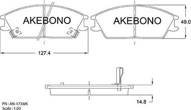 Akebono AN-173WKE - Kit de plaquettes de frein, frein à disque cwaw.fr