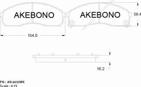 Akebono AN-8050WK - Kit de plaquettes de frein, frein à disque cwaw.fr