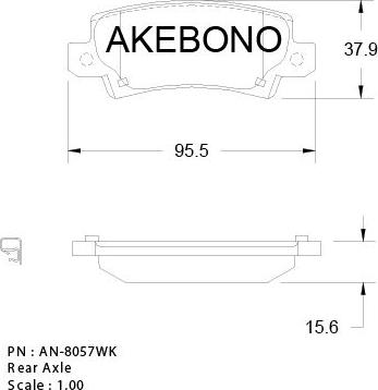 Akebono AN-8057WKE - Kit de plaquettes de frein, frein à disque cwaw.fr