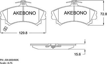 Akebono AN-8004WKE - Kit de plaquettes de frein, frein à disque cwaw.fr