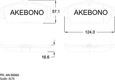 Akebono AN-8006K - Kit de plaquettes de frein, frein à disque cwaw.fr