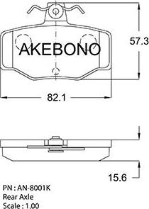 Akebono AN-8001K - Kit de plaquettes de frein, frein à disque cwaw.fr