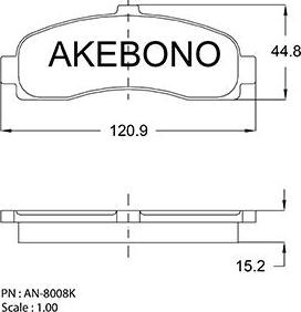 Akebono AN-8008K - Kit de plaquettes de frein, frein à disque cwaw.fr