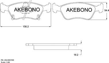 Akebono AN-8007WK - Kit de plaquettes de frein, frein à disque cwaw.fr