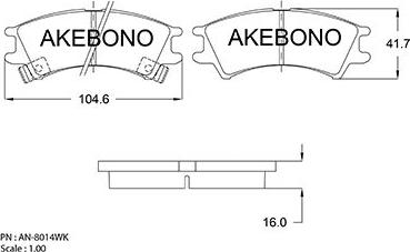 Akebono AN-8014WKE - Kit de plaquettes de frein, frein à disque cwaw.fr