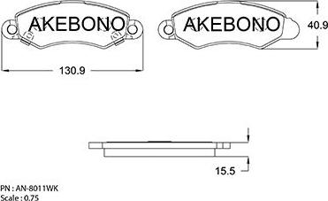 Akebono AN-8011WK - Kit de plaquettes de frein, frein à disque cwaw.fr