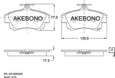 Akebono AN-8086WK - Kit de plaquettes de frein, frein à disque cwaw.fr