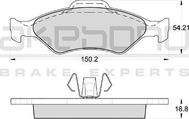 Akebono AN-8087K - Kit de plaquettes de frein, frein à disque cwaw.fr