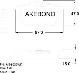 Akebono AN-8030WK - Kit de plaquettes de frein, frein à disque cwaw.fr