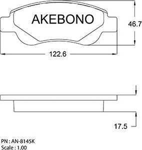 Akebono AN-8145K - Kit de plaquettes de frein, frein à disque cwaw.fr