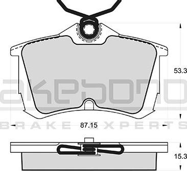 Akebono AN-8110WK - Kit de plaquettes de frein, frein à disque cwaw.fr