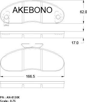 Akebono AN-8130K - Kit de plaquettes de frein, frein à disque cwaw.fr