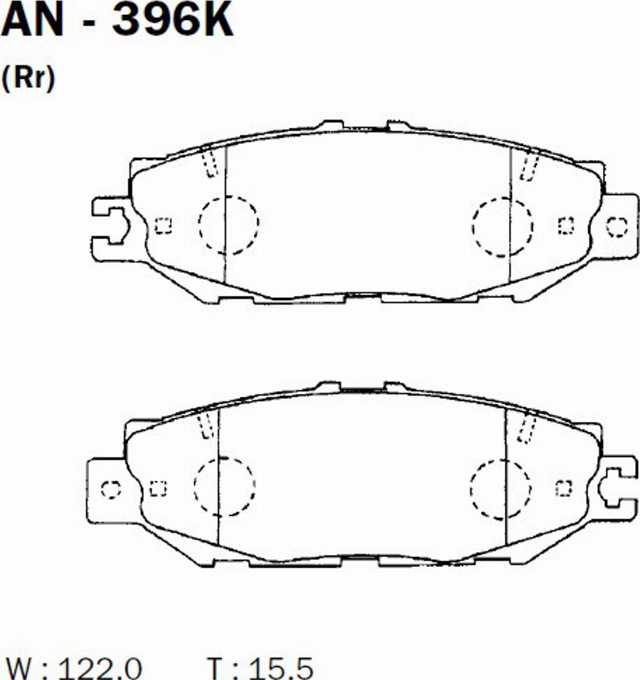 Akebono AN-396K - Kit de plaquettes de frein, frein à disque cwaw.fr