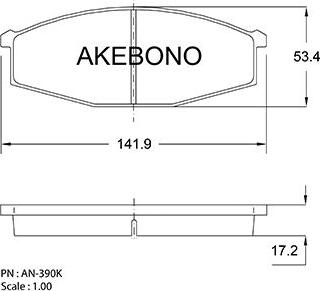 Akebono AN-390K - Kit de plaquettes de frein, frein à disque cwaw.fr