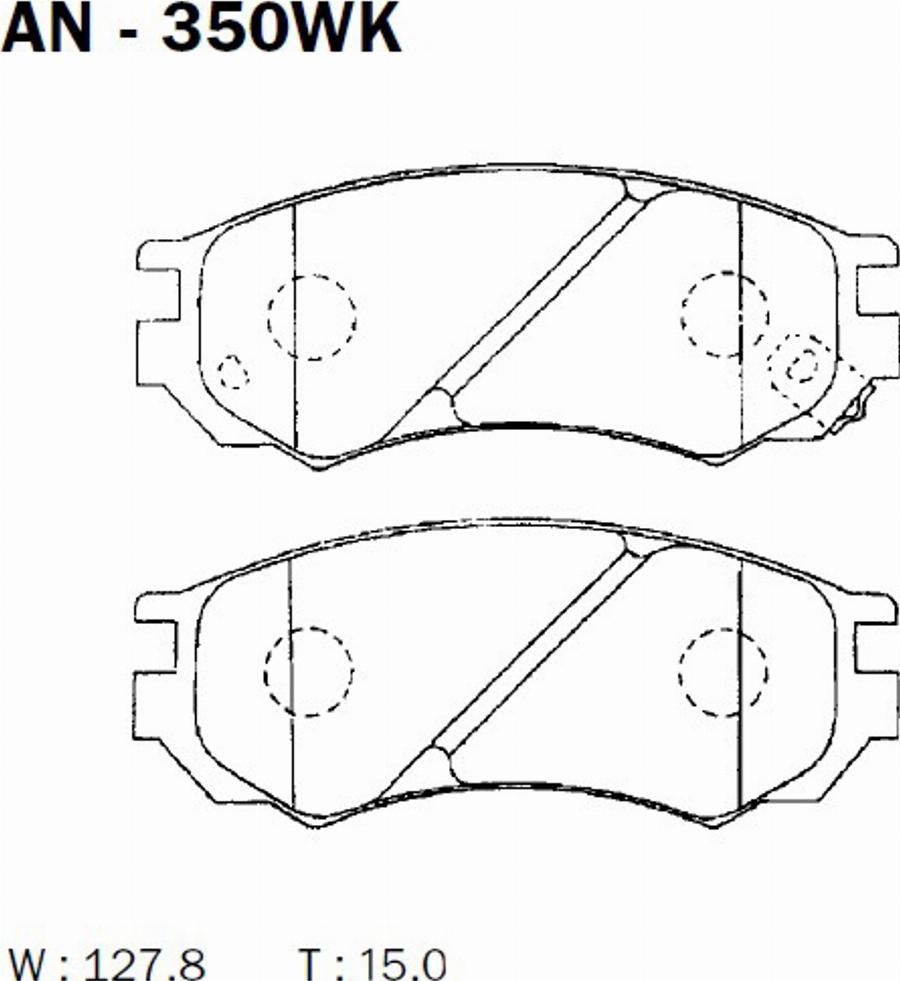 Akebono AN-350WK - Kit de plaquettes de frein, frein à disque cwaw.fr