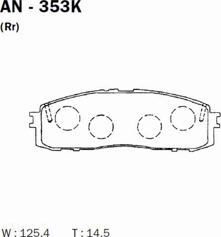 Akebono AN-353K - Kit de plaquettes de frein, frein à disque cwaw.fr