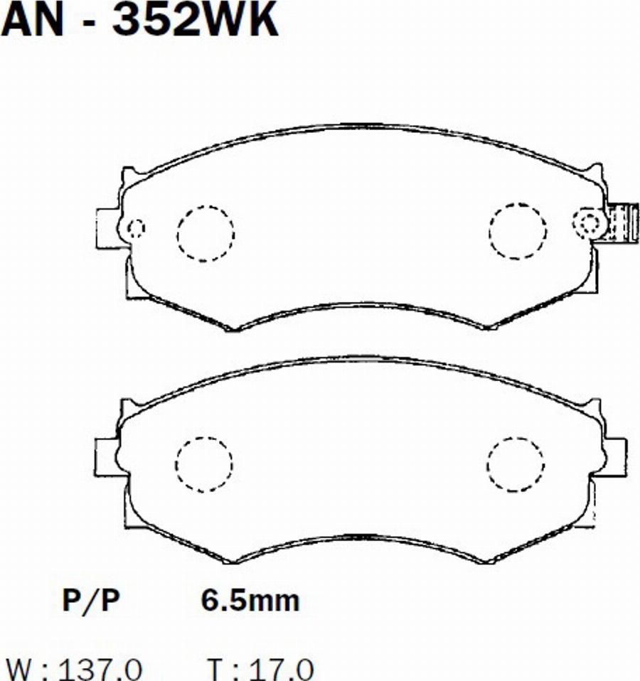 Akebono AN-352WK - Kit de plaquettes de frein, frein à disque cwaw.fr