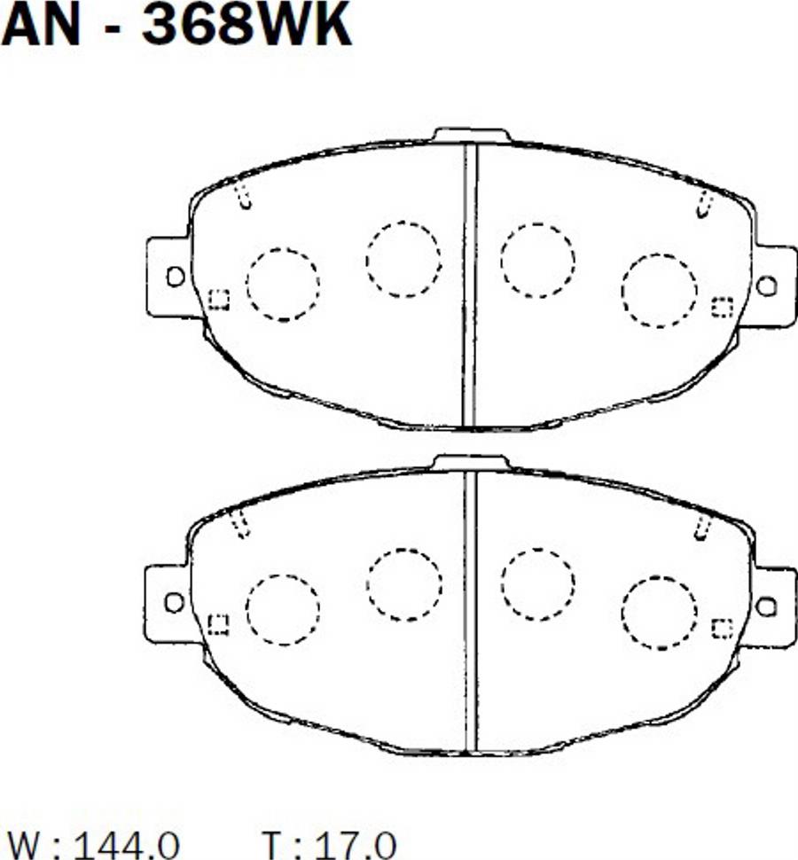 Akebono AN368WK - Kit de plaquettes de frein, frein à disque cwaw.fr