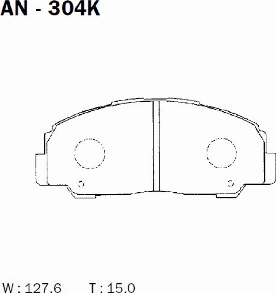 Akebono AN-304K - Kit de plaquettes de frein, frein à disque cwaw.fr