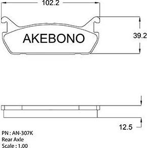 Akebono AN-307K - Kit de plaquettes de frein, frein à disque cwaw.fr