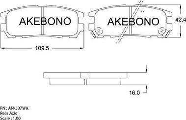 Akebono AN-387WKE - Kit de plaquettes de frein, frein à disque cwaw.fr