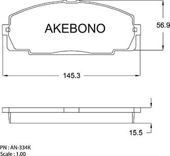 Akebono AN-334KE - Kit de plaquettes de frein, frein à disque cwaw.fr