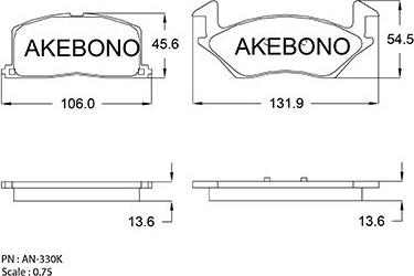 Akebono AN-330K - Kit de plaquettes de frein, frein à disque cwaw.fr