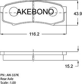 Akebono AN-337K - Kit de plaquettes de frein, frein à disque cwaw.fr