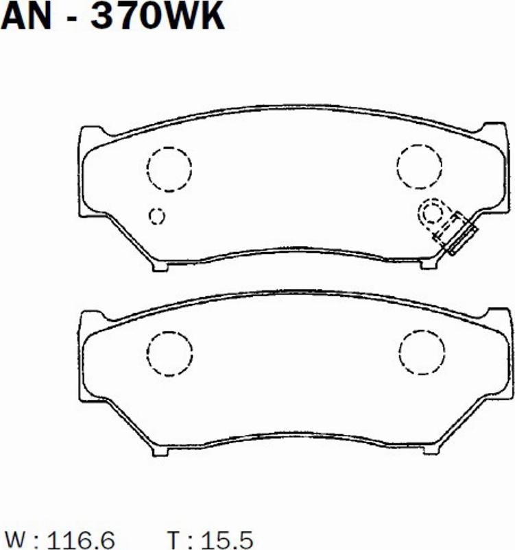 Akebono AN-370WK - Kit de plaquettes de frein, frein à disque cwaw.fr