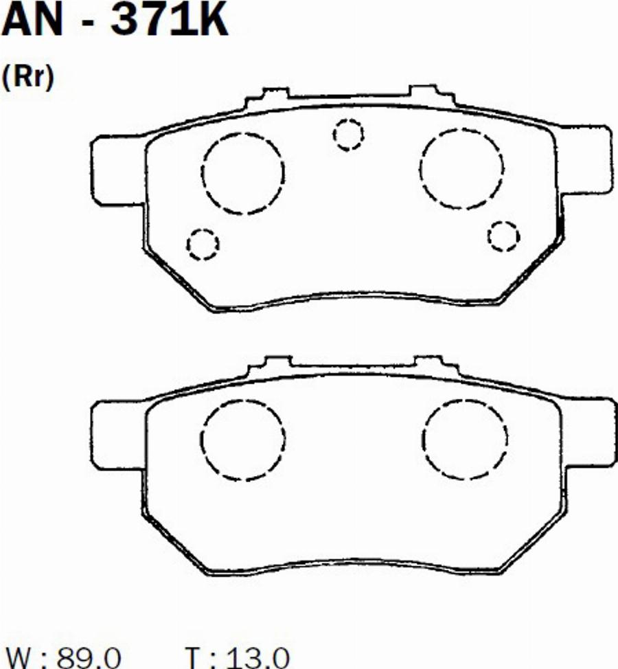 Akebono AN371K - Kit de plaquettes de frein, frein à disque cwaw.fr