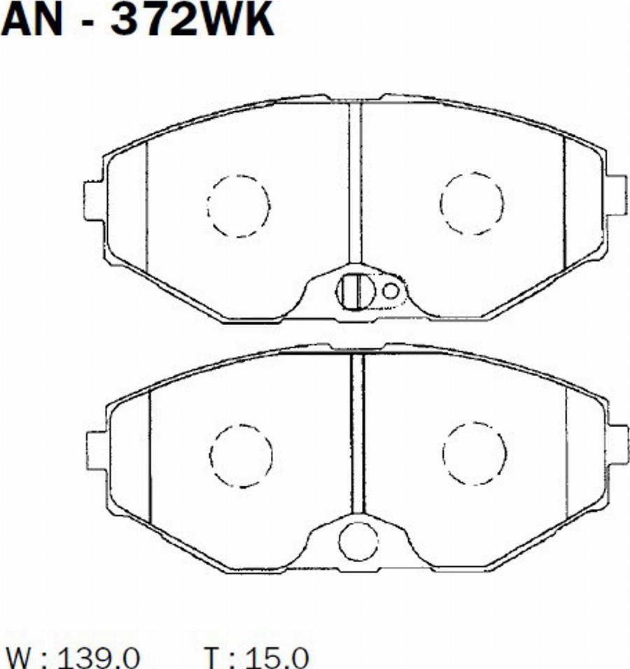 Akebono AN-372WK - Kit de plaquettes de frein, frein à disque cwaw.fr