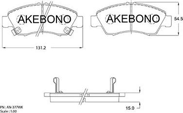 Akebono AN-377WK - Kit de plaquettes de frein, frein à disque cwaw.fr