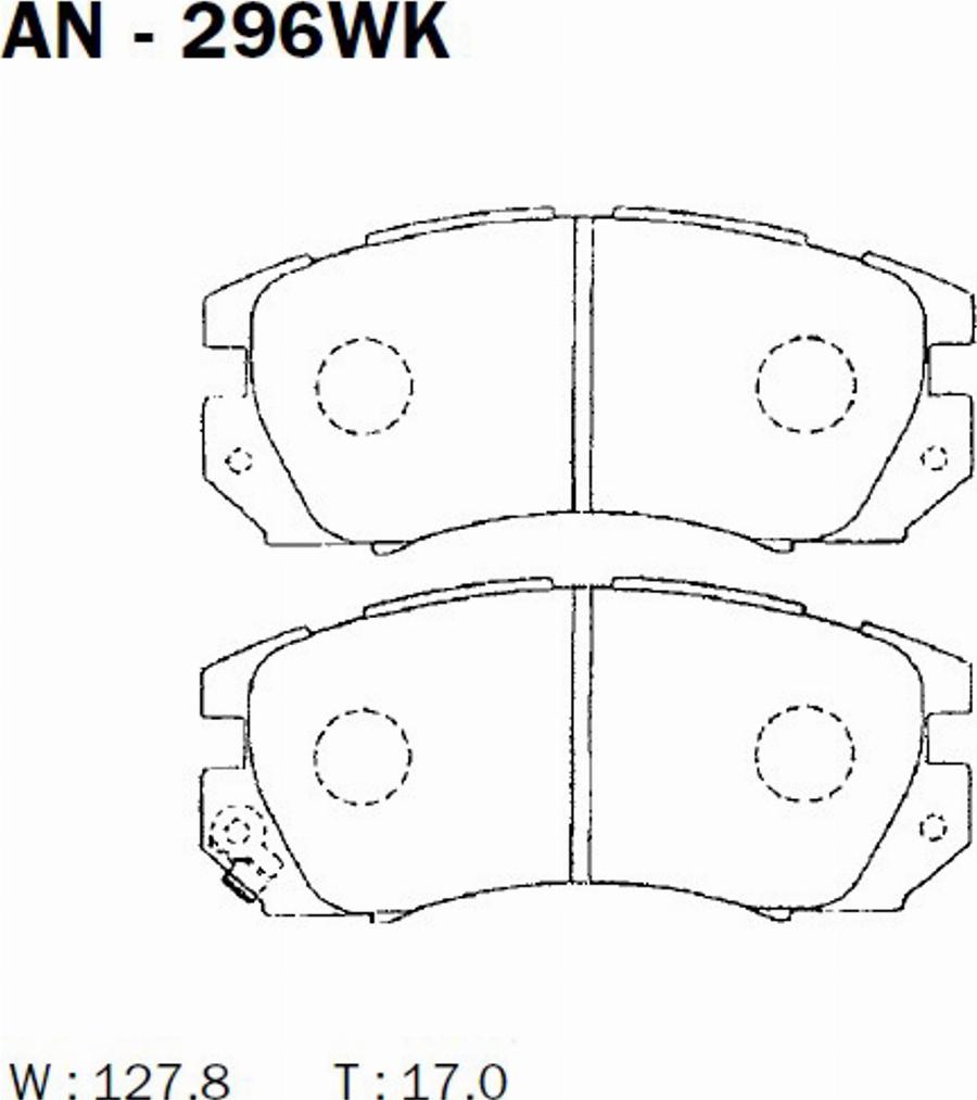 Akebono AN-296WK - Kit de plaquettes de frein, frein à disque cwaw.fr