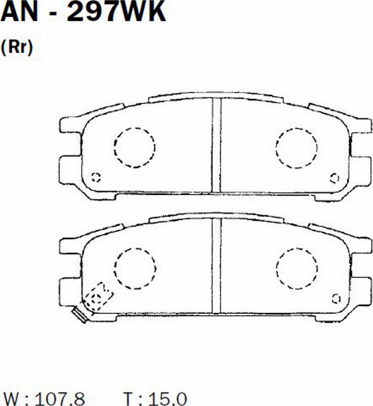 Akebono AN-297WK - Kit de plaquettes de frein, frein à disque cwaw.fr