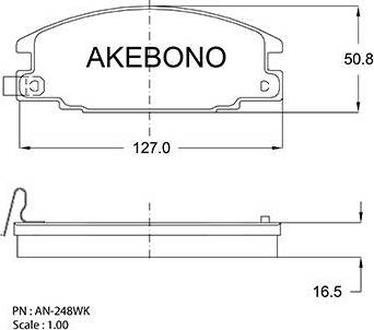 Akebono AN-248WK - Kit de plaquettes de frein, frein à disque cwaw.fr