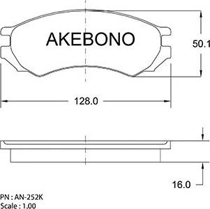 Akebono AN-252KE - Kit de plaquettes de frein, frein à disque cwaw.fr