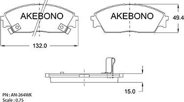 Akebono AN-264WKE - Kit de plaquettes de frein, frein à disque cwaw.fr