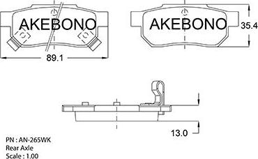 Akebono AN-265WKE - Kit de plaquettes de frein, frein à disque cwaw.fr