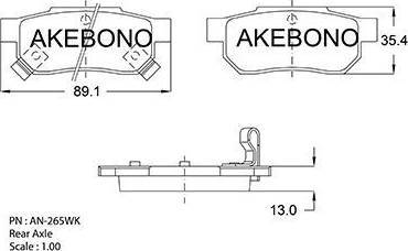 Akebono AN-265WK - Kit de plaquettes de frein, frein à disque cwaw.fr