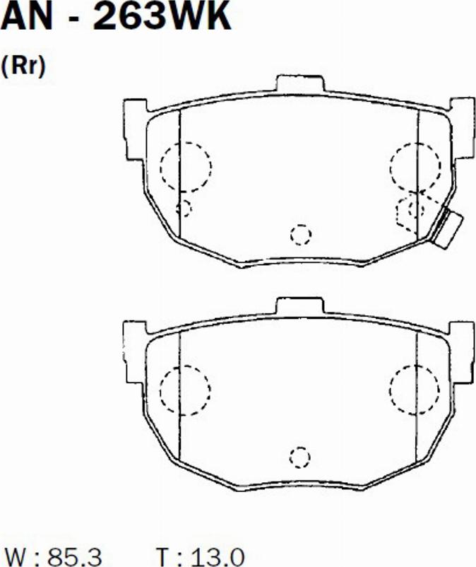 Akebono AN-263WK - Kit de plaquettes de frein, frein à disque cwaw.fr