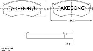 Akebono AN-262WKE - Kit de plaquettes de frein, frein à disque cwaw.fr