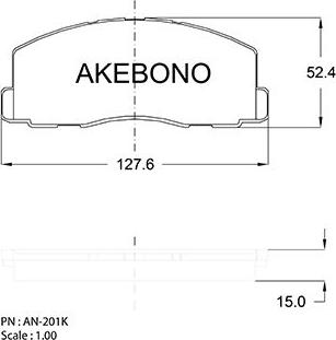 Akebono AN-201KE - Kit de plaquettes de frein, frein à disque cwaw.fr