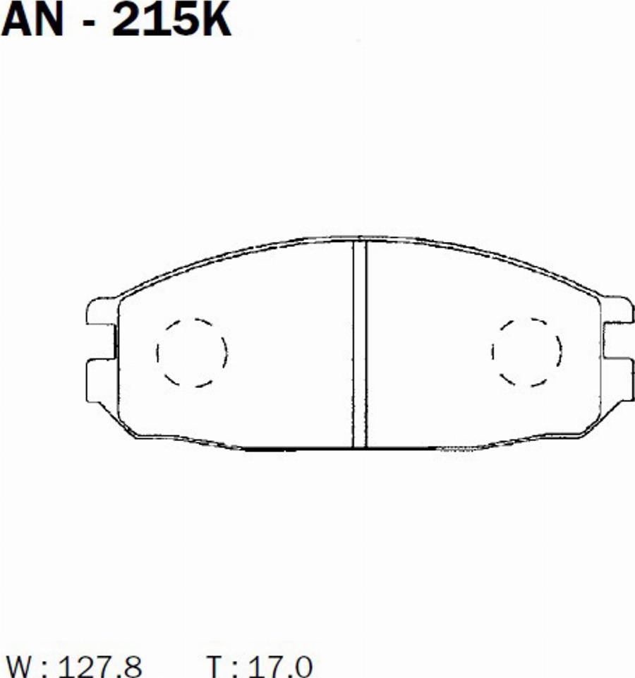 Akebono AN215K - Kit de plaquettes de frein, frein à disque cwaw.fr