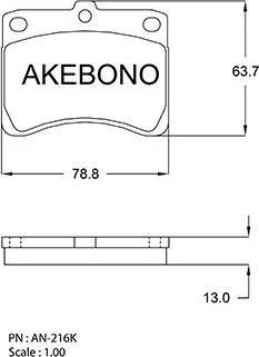 Akebono AN-216K - Kit de plaquettes de frein, frein à disque cwaw.fr