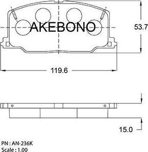 Akebono AN-236K - Kit de plaquettes de frein, frein à disque cwaw.fr